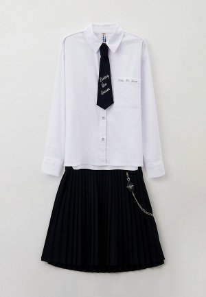 Рубашка, юбка и галстук Sume. Цвет: разноцветный