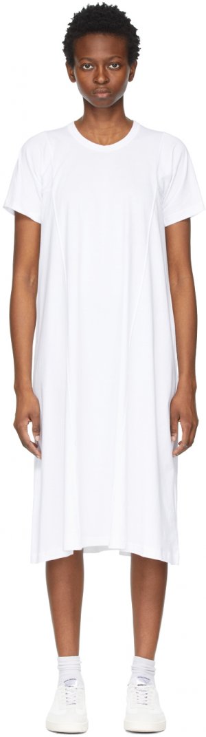 Белое трикотажное платье с коротким рукавом Comme des Garçons