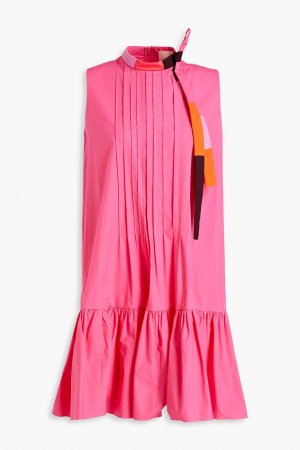 Платье мини из хлопкового поплина с защипами ROKSANDA, розовый Roksanda