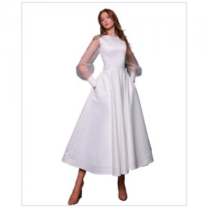 Свадебное платье размер 44, регулируемый размер, цвет айвори VEHOVAdresses. Цвет: белый