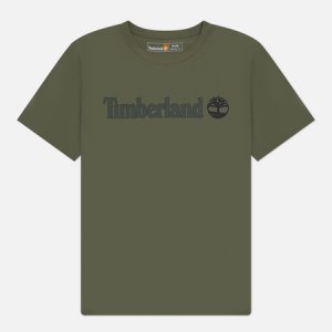 Мужская футболка Kennebec River Linear Logo Timberland. Цвет: оливковый