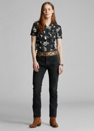 Винтажные прямые эластичные джинсы Ralph Lauren