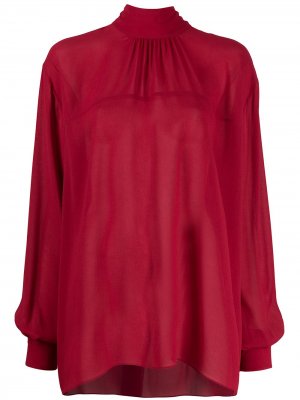 Прозрачная блузка оверсайз Rochas. Цвет: красный