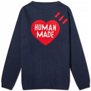 Свитер Heart Knit, темно-синий Human Made