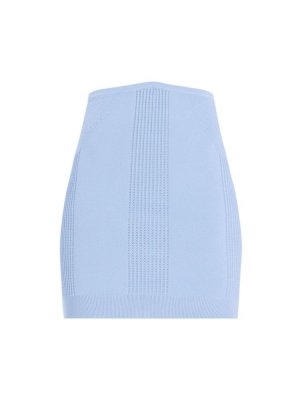 Мини-юбка смешанной вязки с пуантами Herve Leger, синий Hervé Léger