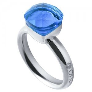 Кольцо , Swarovski Zirconia, размер 16, серебряный, синий Qudo