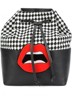 Рюкзак с изображением губ Yazbukey. Цвет: чёрный