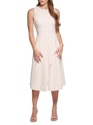 Платье миди с оборками и расклешенной юбкой, blossom Calvin Klein