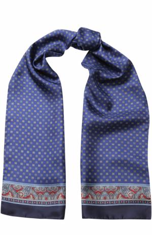 Шелковый шарф с узором Eton. Цвет: синий