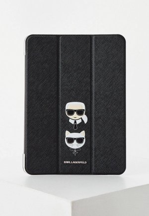 Чехол для iPad Karl Lagerfeld Pro 11 (2021), PU Saffiano & Choupette heads Folio Black. Цвет: черный