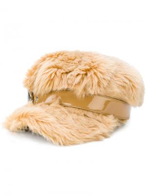 Плоская кепка из овечьей шерсти Miu. Цвет: коричневый