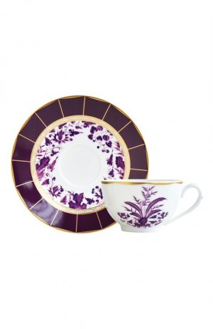 Чайная чашка с блюдцем Prunus Bernardaud. Цвет: фиолетовый
