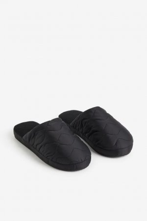 Стеганые домашние тапочки на теплой подкладке , черный H&M