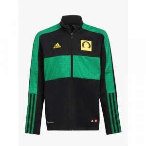 Олимпийка , размер 128, черный, зеленый adidas. Цвет: черный/зеленый