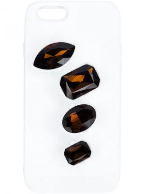 Чехол с камнями для iPhone 6 Stella McCartney. Цвет: белый