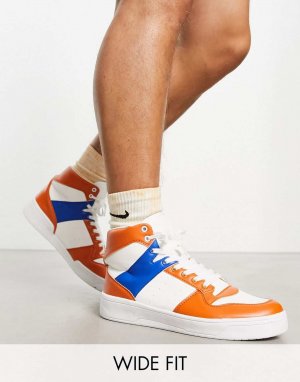 Оранжевые широкие кроссовки на шнуровке Truffle Collection