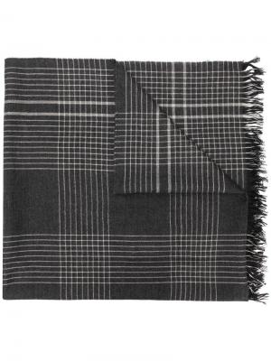 Кашемировый шарф в клетку Begg & Co. Цвет: серый