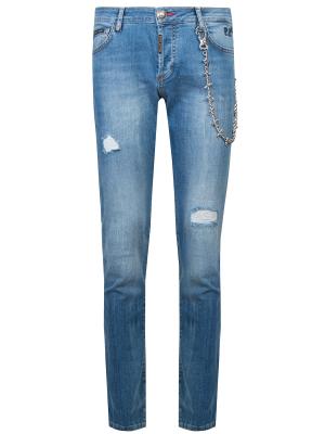 Зауженные джинсы с цепочкой Philipp Plein. Цвет: разноцветный