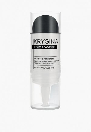 Пудра Krygina Cosmetics для лица фиксирующая рассыпчатая прозрачная, праймер Fixit Powder, 7 г. Цвет: белый