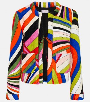 Хлопковая блузка на шнуровке PUCCI, разноцветный Pucci