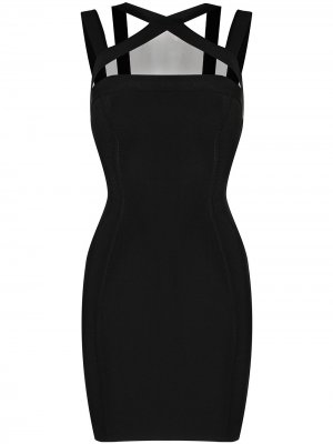 Приталенное платье мини Herve L. Leroux. Цвет: черный