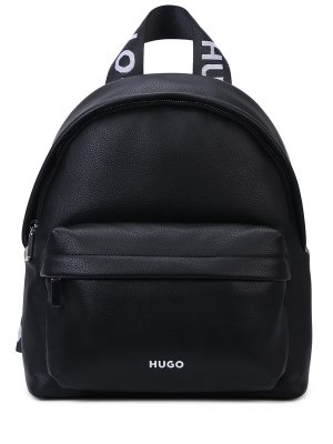 Рюкзак из экокожи HUGO. Цвет: черный