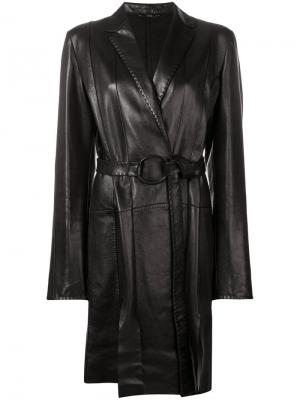 Пальто миди с разрезами 2000-х годов Gianfranco Ferre Vintage. Цвет: коричневый