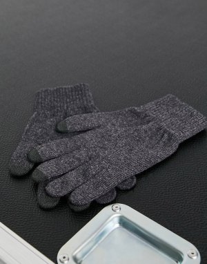 Серые перчатки для сенсорного экрана DESIGN - LGREY Asos