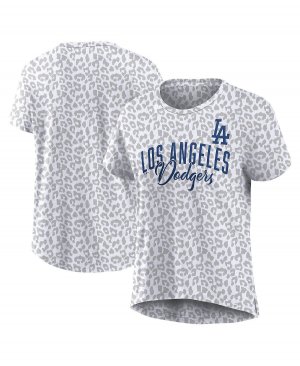 Женская белая футболка с леопардовым принтом Los Angeles Dodgers больших размеров, белый Profile