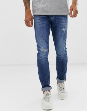 Светлые джинсы скинни из органического хлопка -Синий Burton Menswear