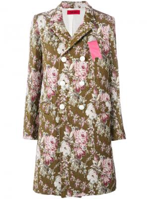 Двубортное пальто с цветочным узором The Gigi. Цвет: разноцветный