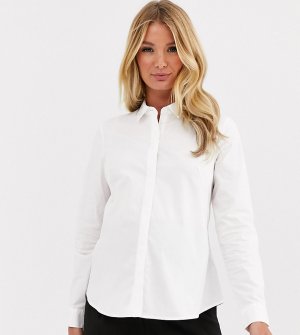 Белая приталенная рубашка из эластичного хлопка с длинными рукавами ASOS DESIGN Maternity-Белый Maternity
