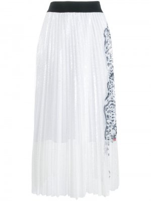 Плиссированная юбка с узором Krizia. Цвет: белый
