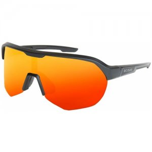 Спортивные очки Wuling Черные Матовые/Зеркально-оранжевые линзы OCEAN. Цвет: черный