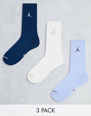 Три пары синих носков с подкладкой на каждый день Jordan