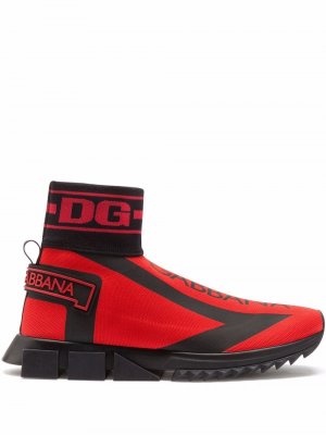 Высокие кроссовки-носки Sorrento Dolce & Gabbana. Цвет: красный