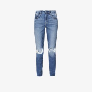 Укороченные джинсы скинни Good Legs из эластичного денима с высокой посадкой , синий American