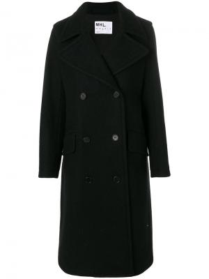 Двубортное пальто Margaret Howell. Цвет: синий