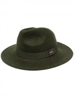 Шляпа-федора с логотипом Barbour. Цвет: зеленый