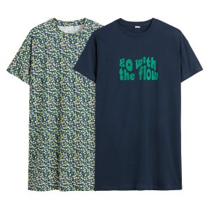 Комплект из двух ночных рубашек LaRedoute. Цвет: синий