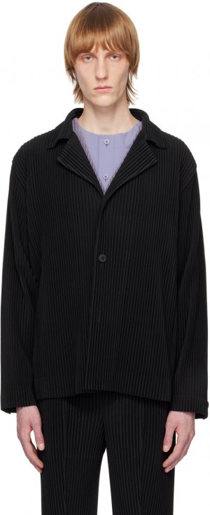 Черный строгий пиджак со складками 1 Homme Plissé Issey Miyake