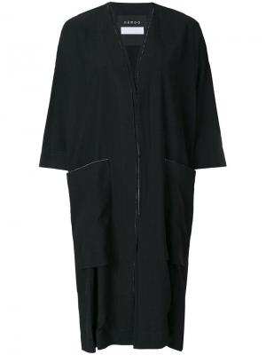 Свободное пальто-кимоно с поясом Demoo Parkchoonmoo. Цвет: черный