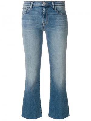 Укороченные расклешенные джинсы Selena средней посадки J Brand. Цвет: синий