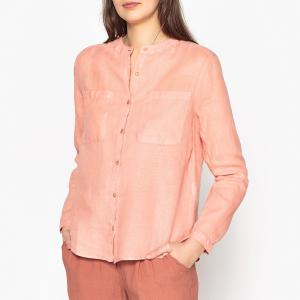 Рубашка прямого покроя из льна LINEA HARRIS WILSON. Цвет: бледно-розовый