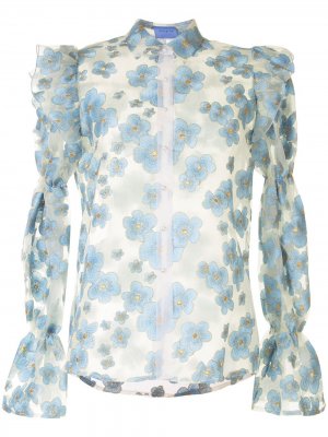 Блузка Souffle с вышивкой Macgraw. Цвет: синий