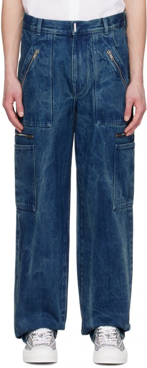 Синие джинсы свободного кроя Givenchy