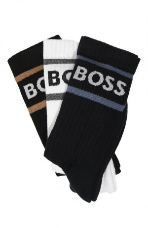 Комплект из трех пар носков BOSS. Цвет: чёрно-белый