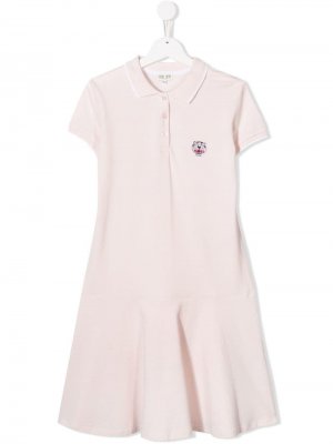Платье-поло с логотипом Kenzo Kids. Цвет: розовый
