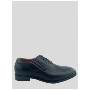 Туфли мужские оксфорды из натуральной кожи на невысоком квадратном каблуке (4785) Цвет: Черный ROMITAN. Цвет: черный