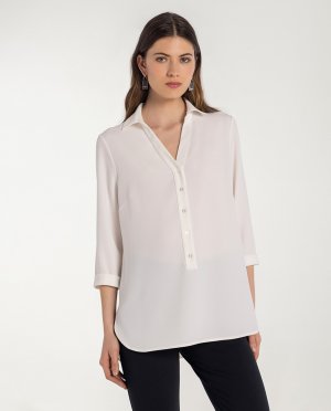 Женская блузка с рубашечным воротником и французскими рукавами Naulover